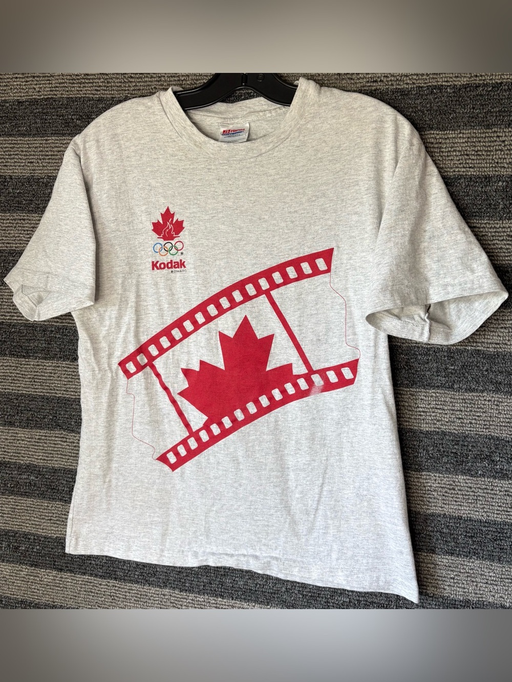 Vintage 90’s Kodak Canada Olympic Team Grey Single Stitch T-Shirt Men’s Medium